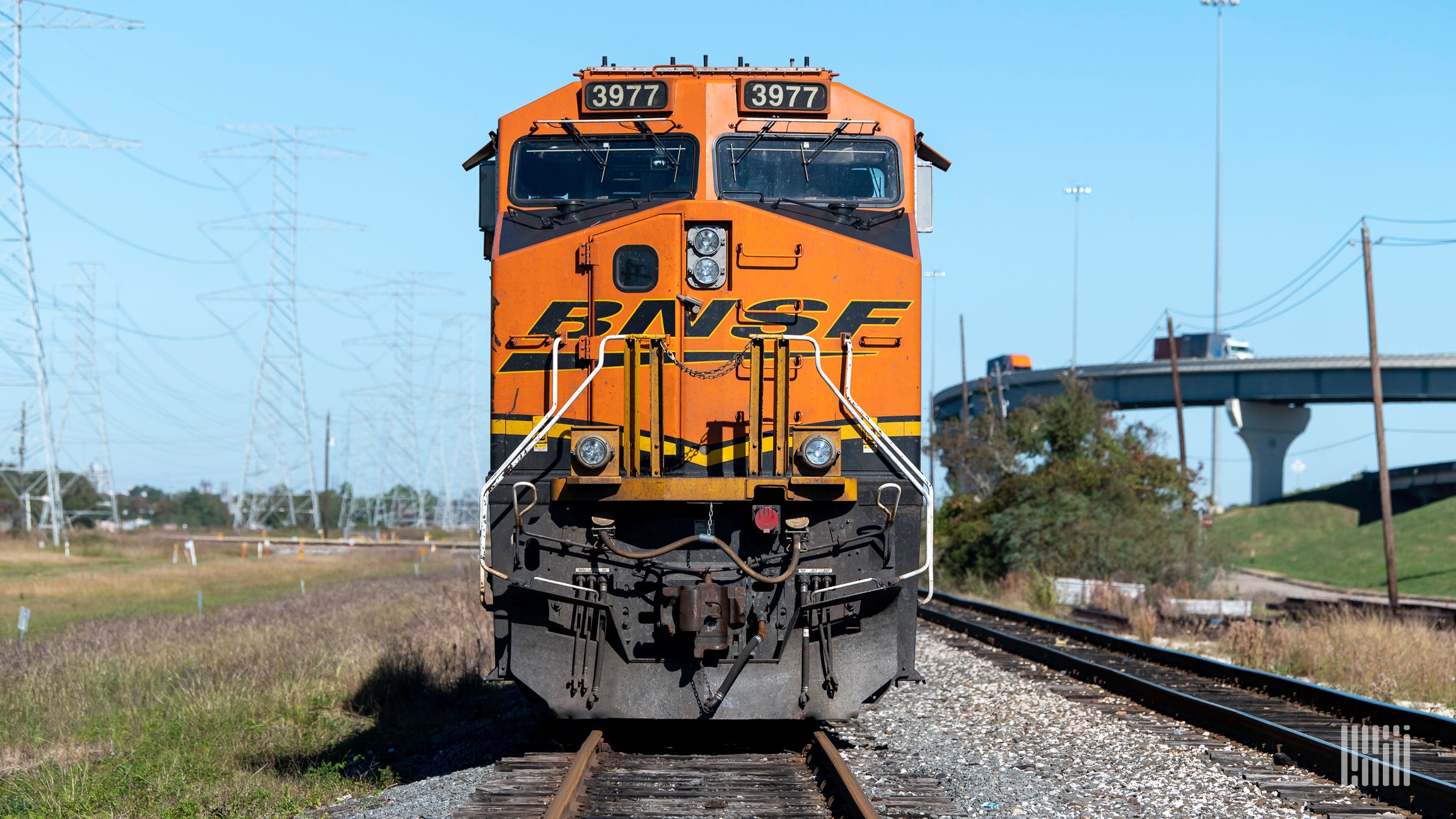 A photograph of a BNSF locomotive.