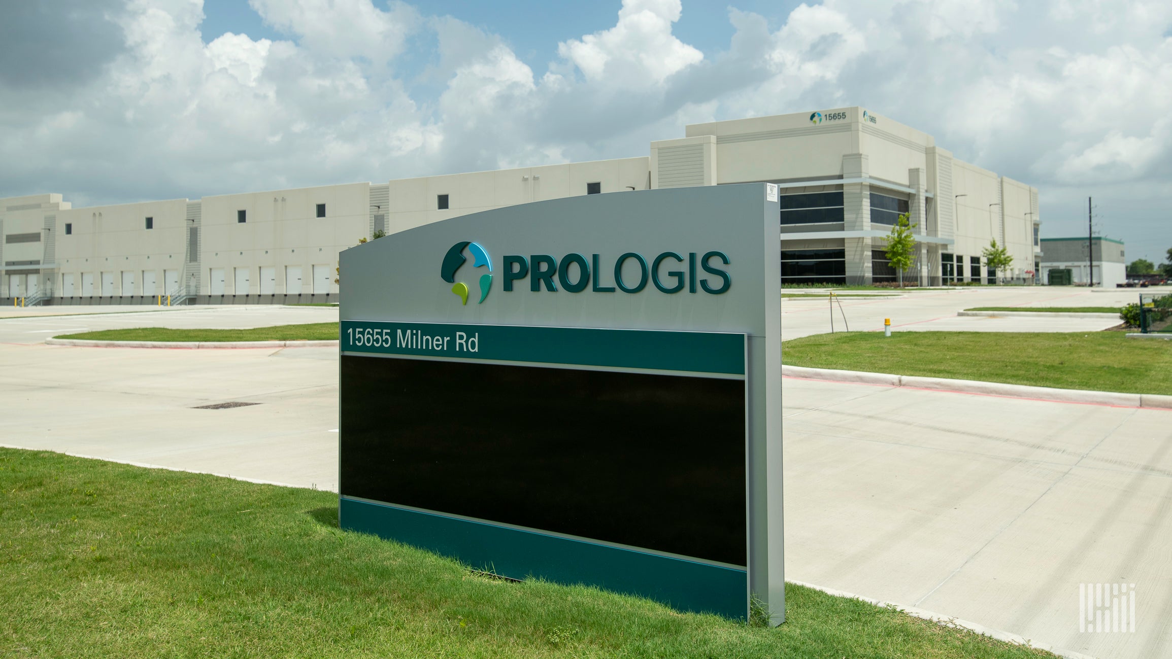 A Prologis sign in front of a warehouse