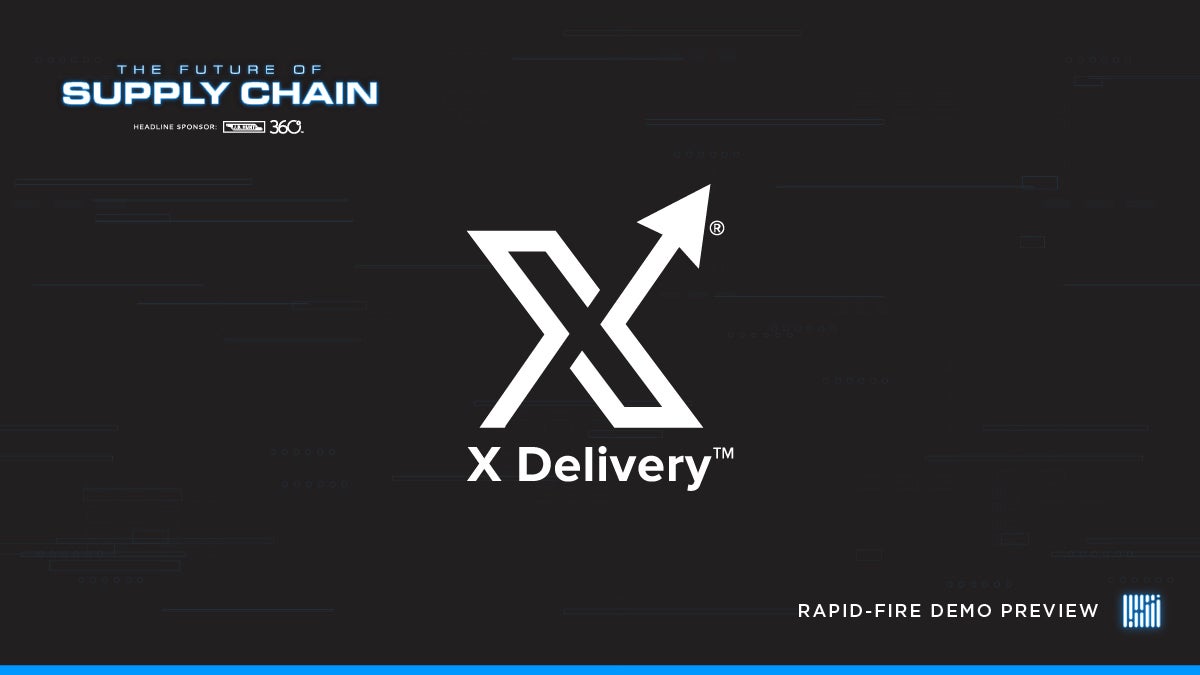 X Delivery logo on a black screen