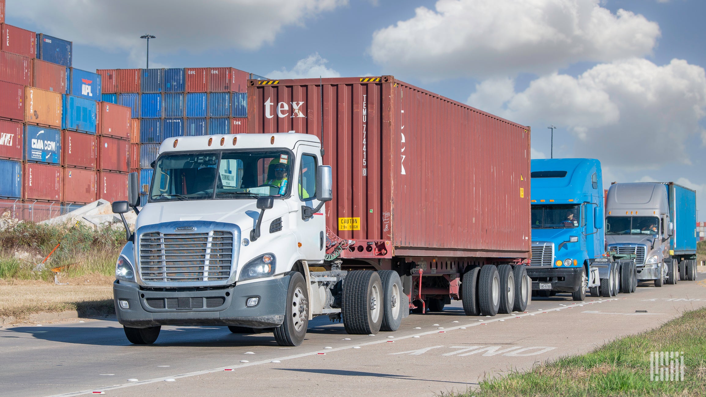 Trucks leaving Port Houston