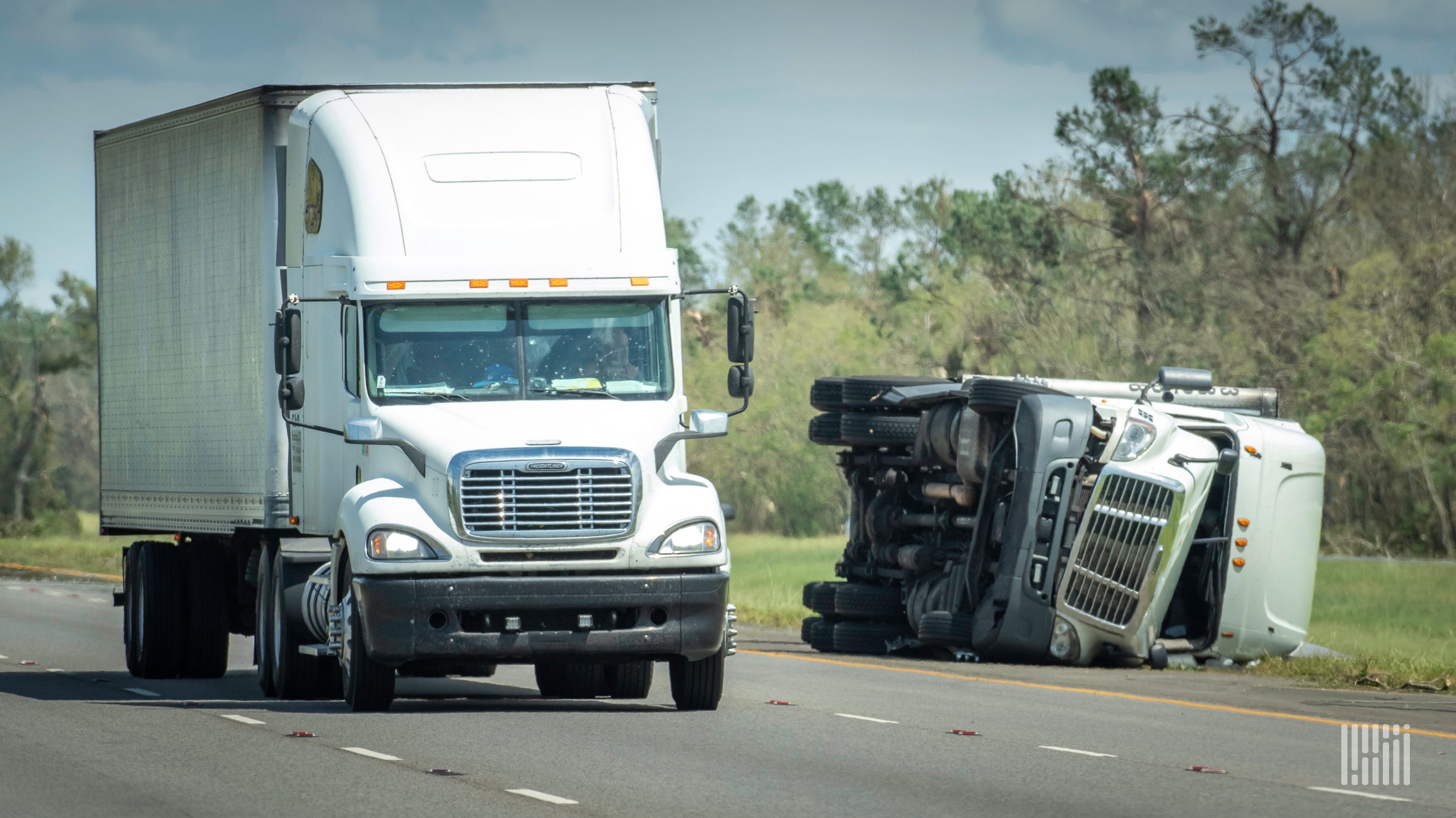 truck fallen over