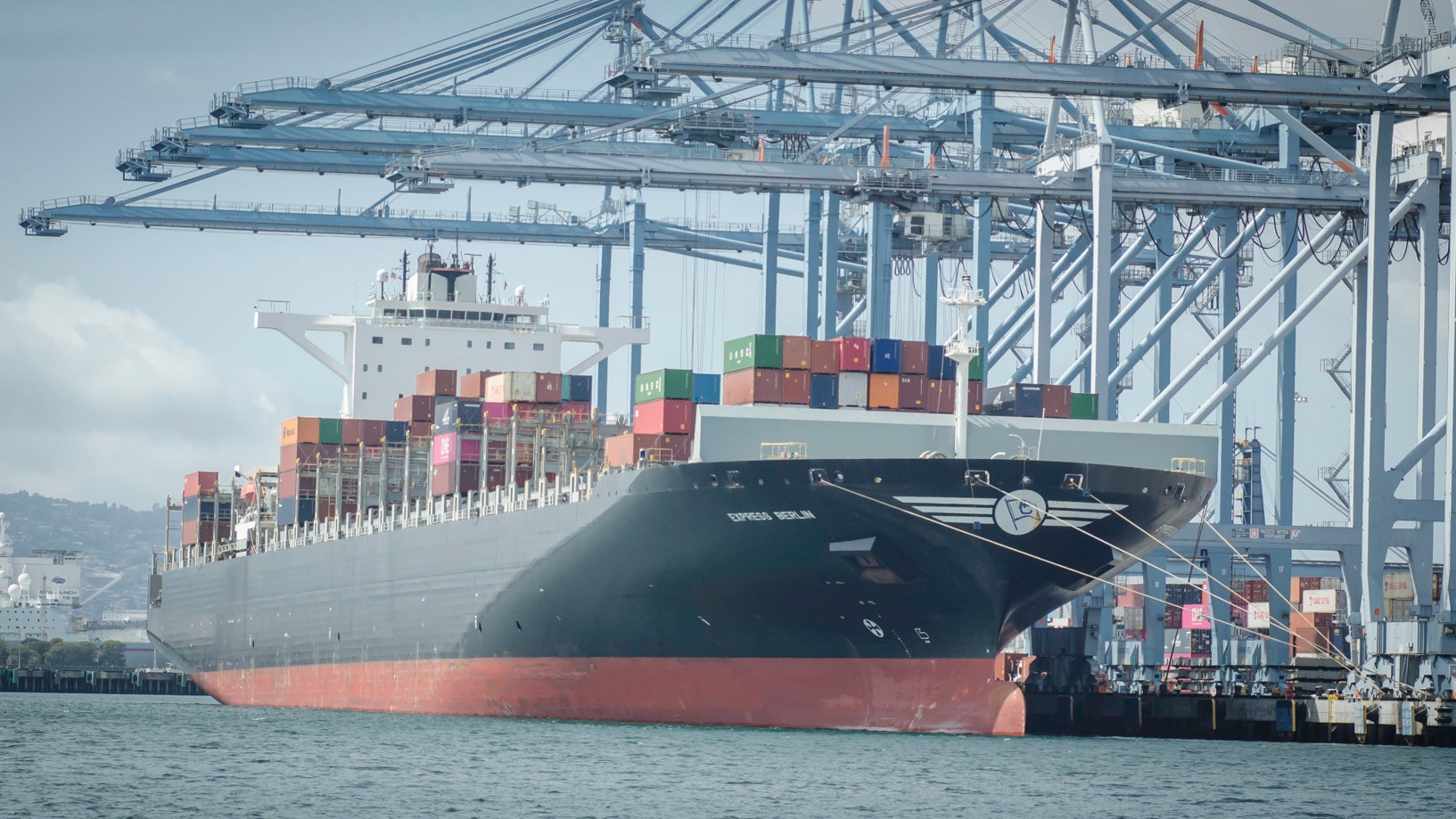 Container ship at Port of Los Angeles