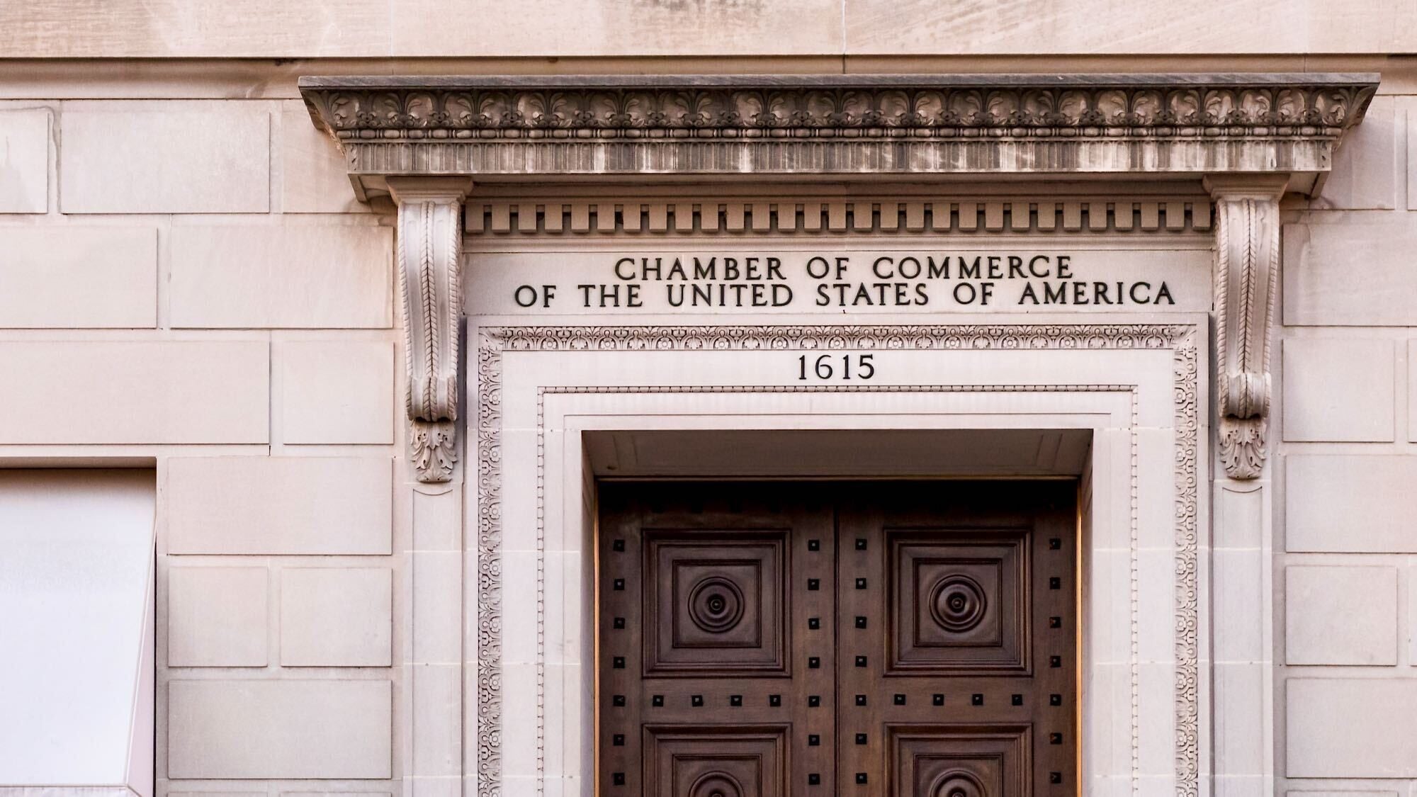 U.S. Chamber of Commerce building with sign and entrance