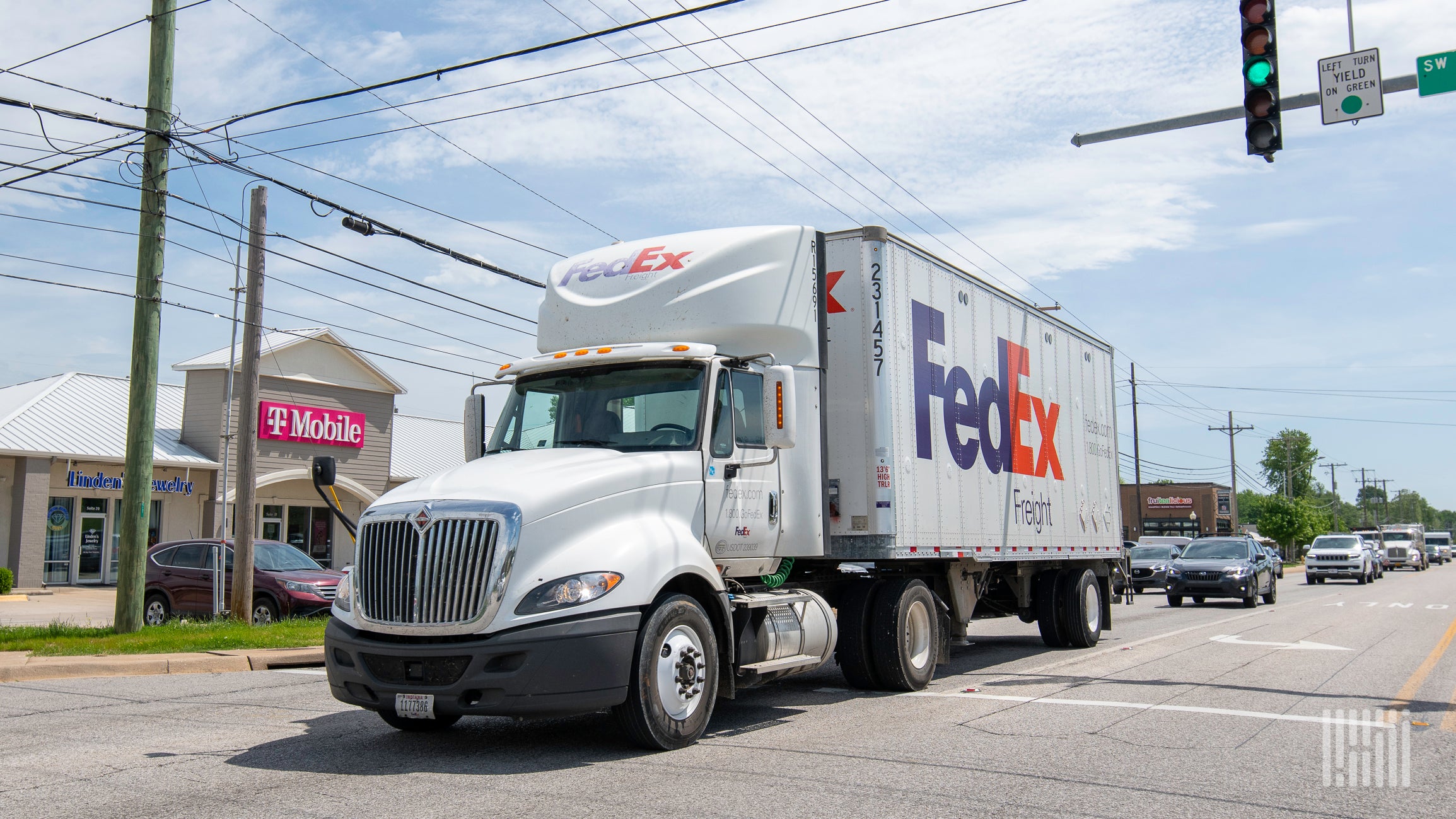 A FedEx truck