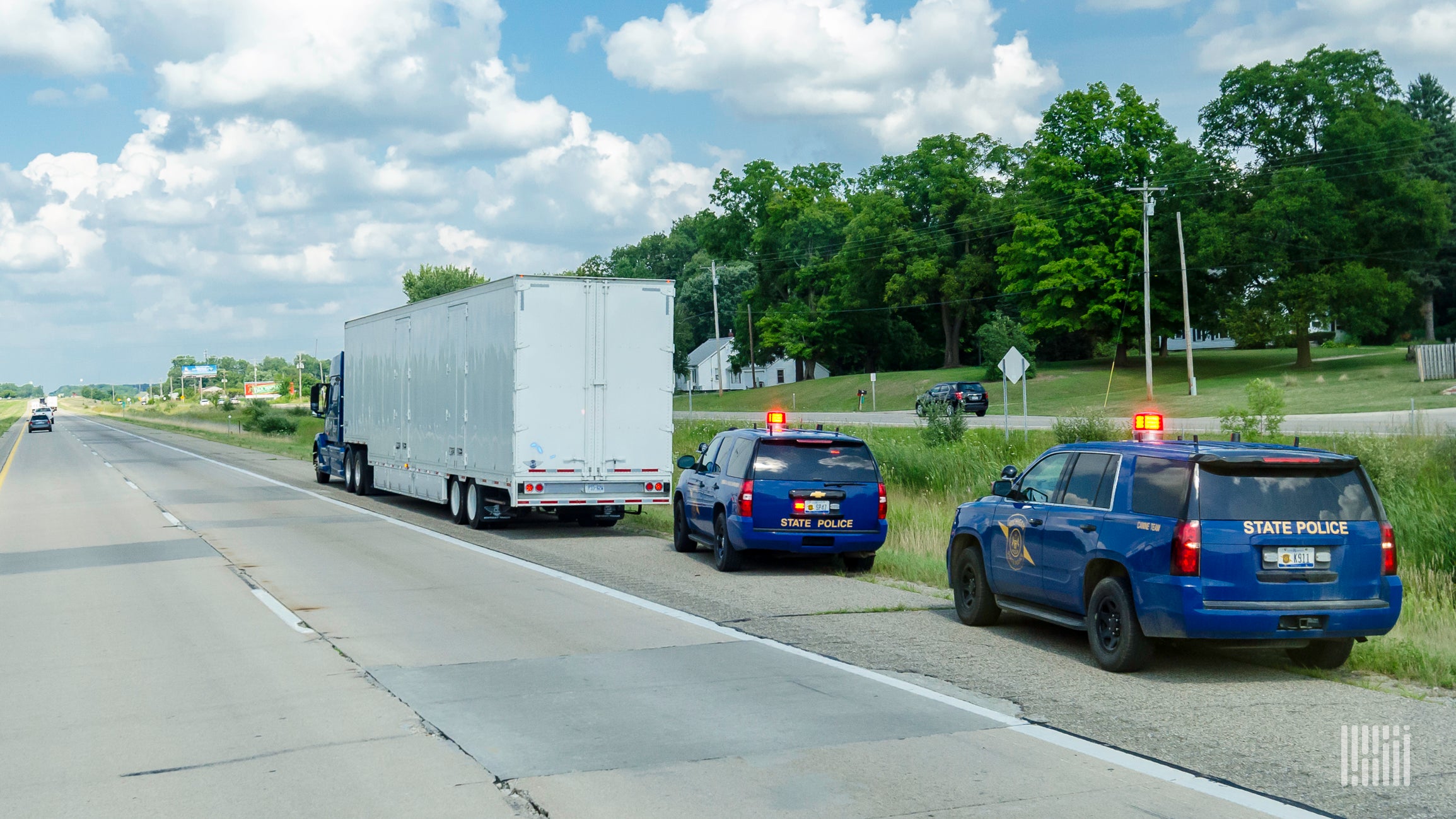 A commercial vehicle inspection.