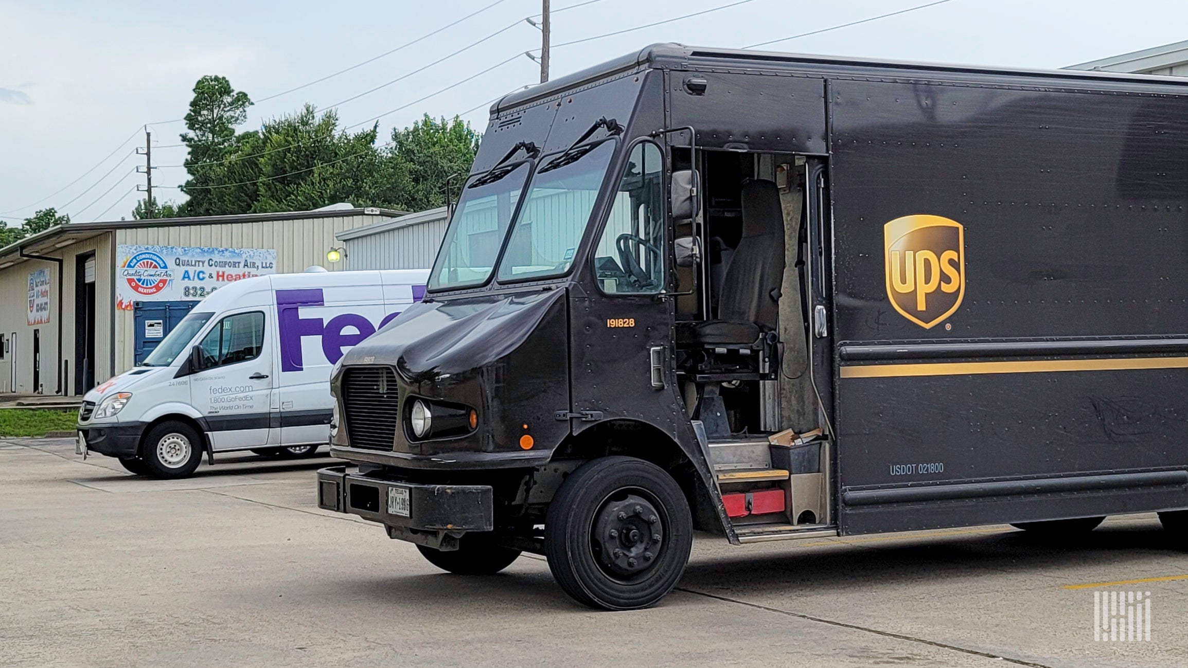 UPS and FedEx vans