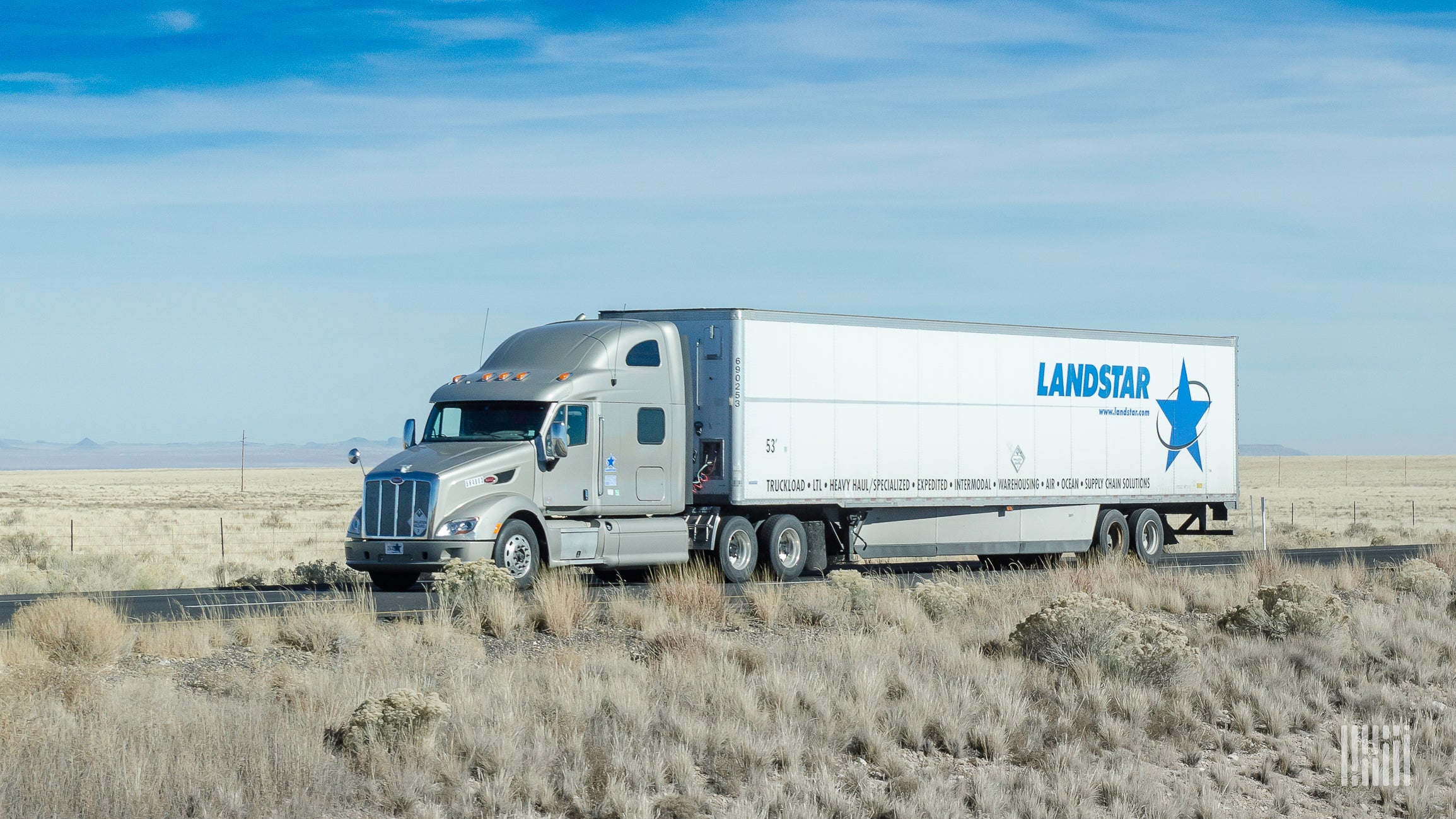 A Landstar tractor trailer