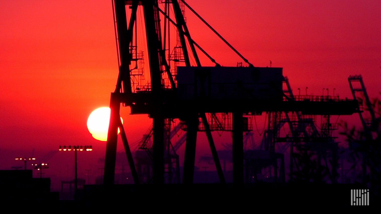 Port of Los Angeles at sunset