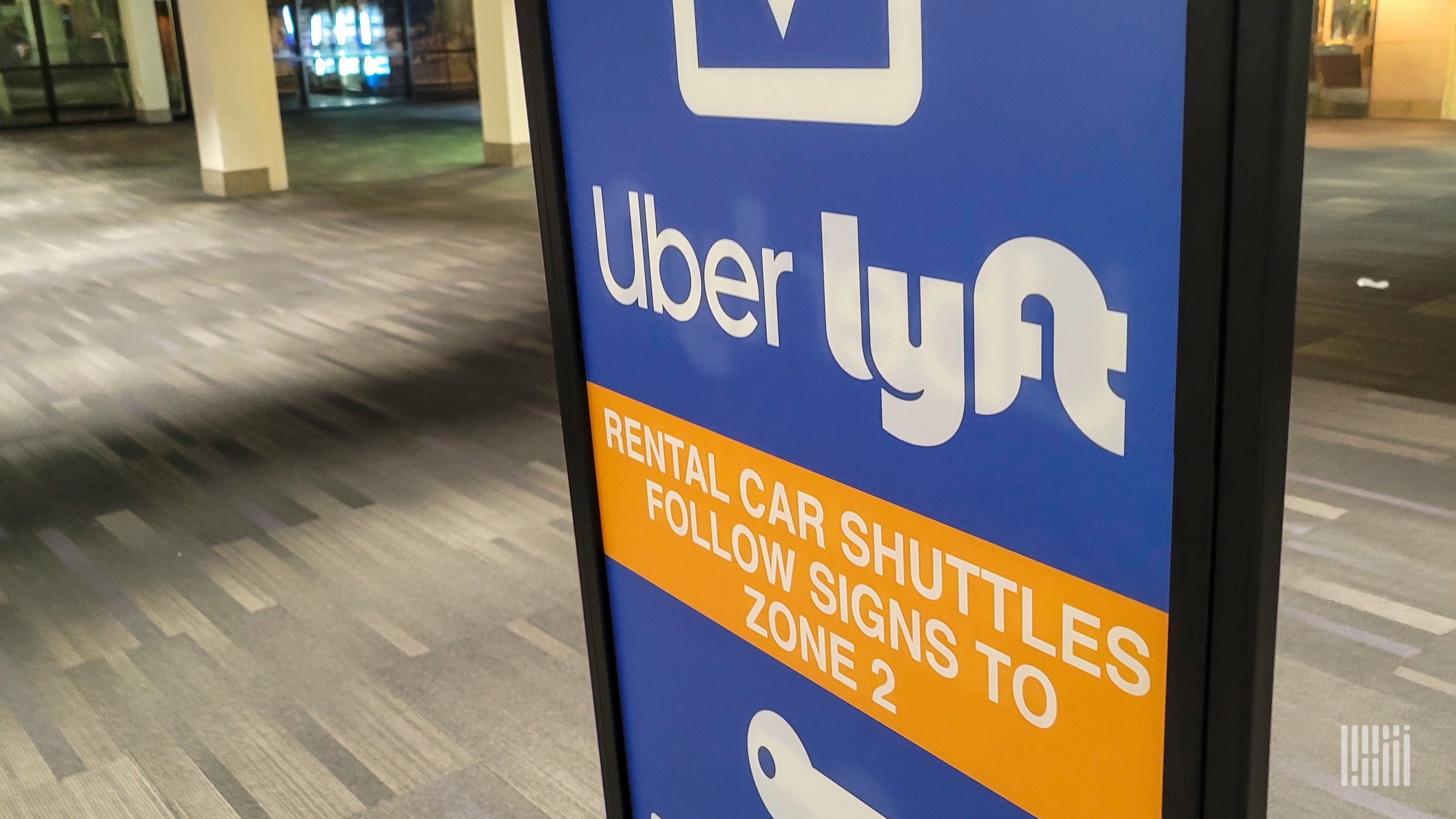 Sign for Uber and Lyft riders in airport