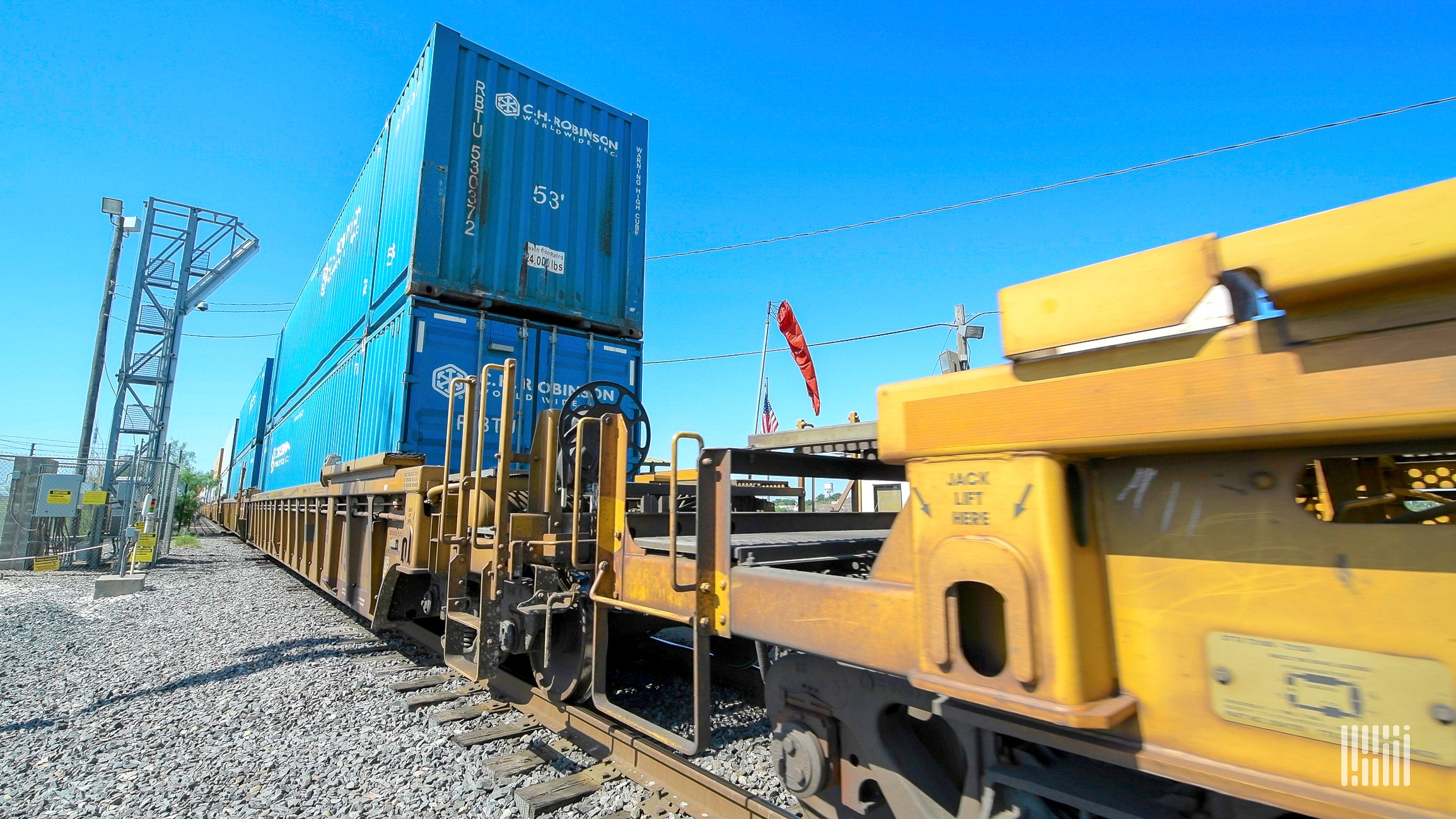 Two CH Robinson intermodal containers