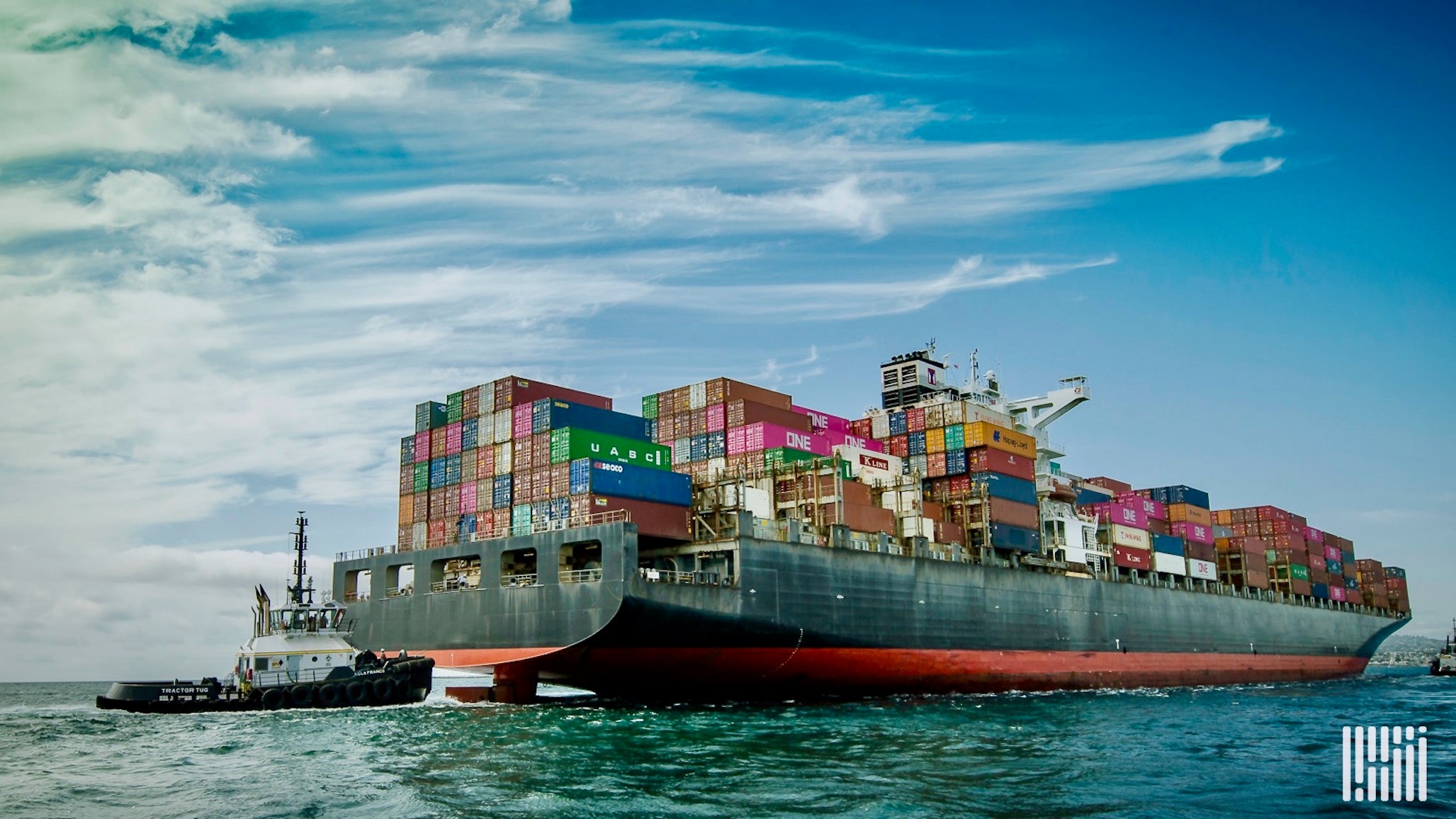 A container ship at the Port of Los Angeles