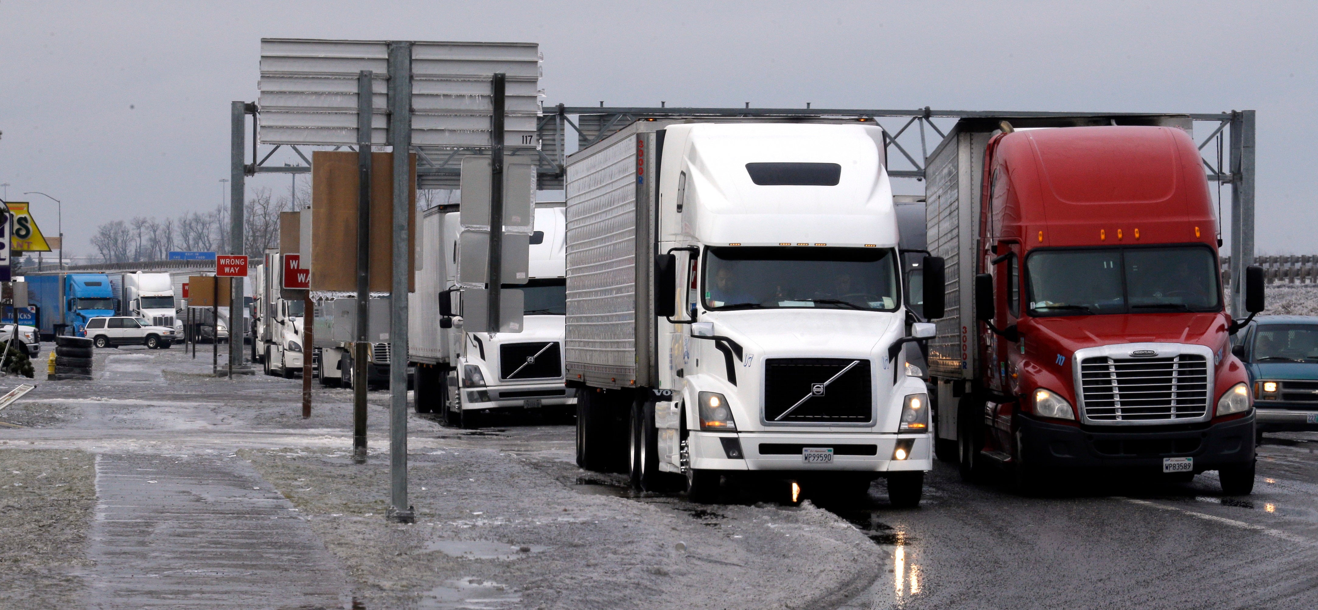 truck parking on highway