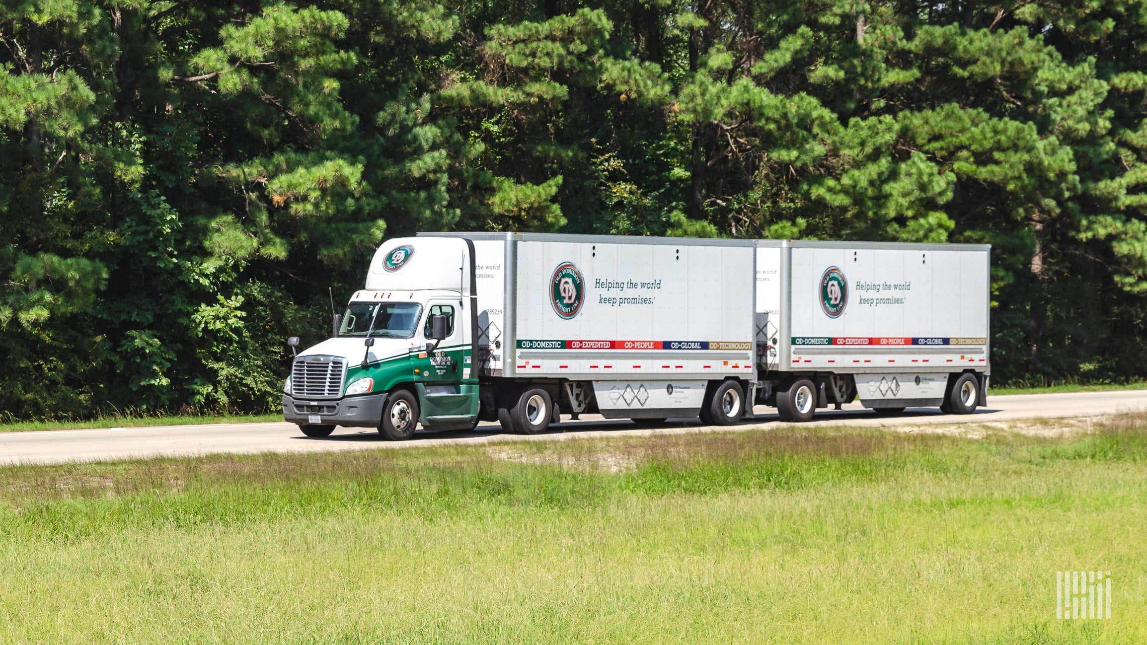 An Old Dominion LTL rig on highway