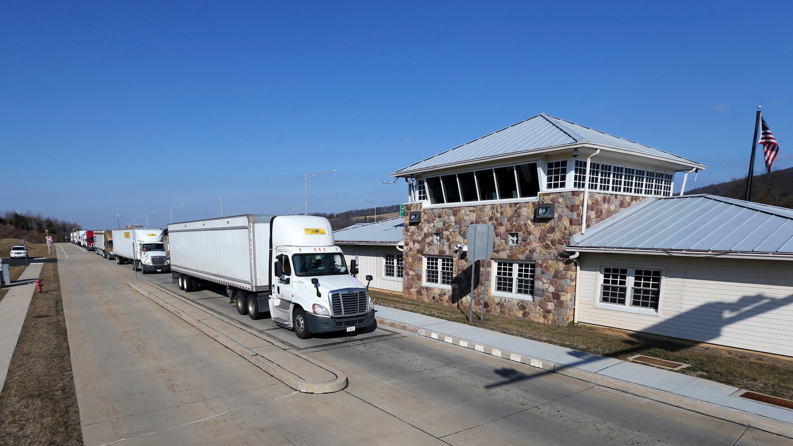 Truck weigh station in Greenwich Township, N.J.