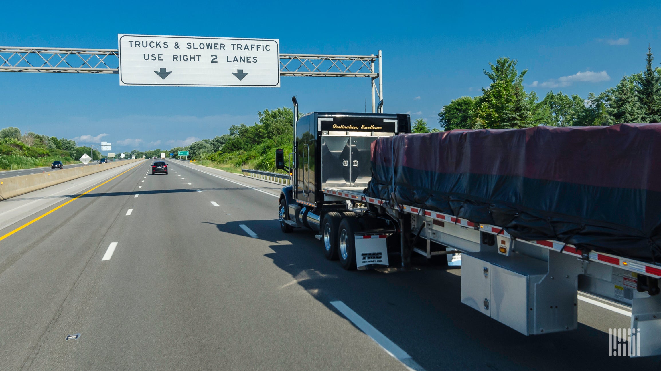 flatbed truck on highway