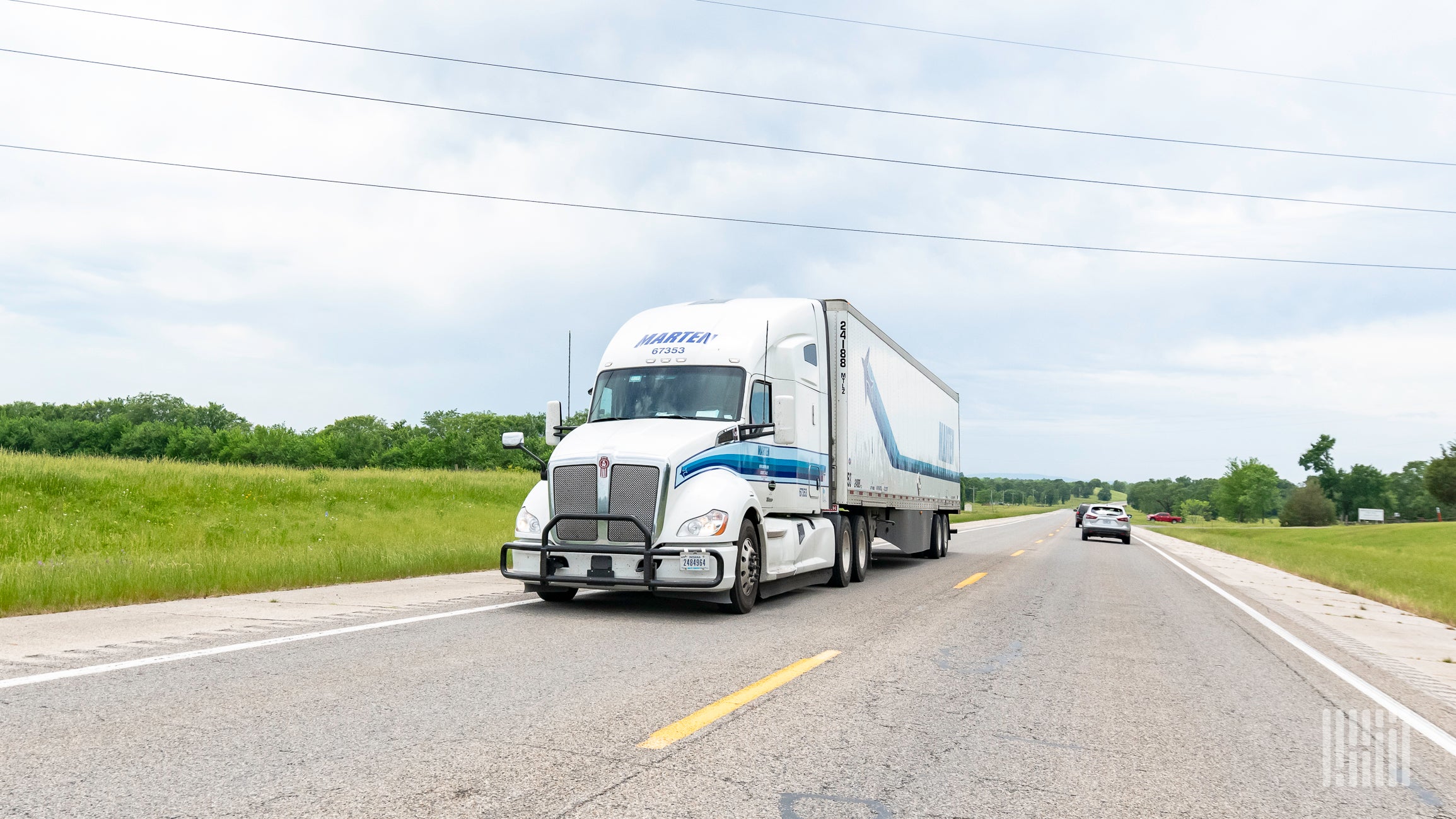 A Marten tractor and trailer on the highway