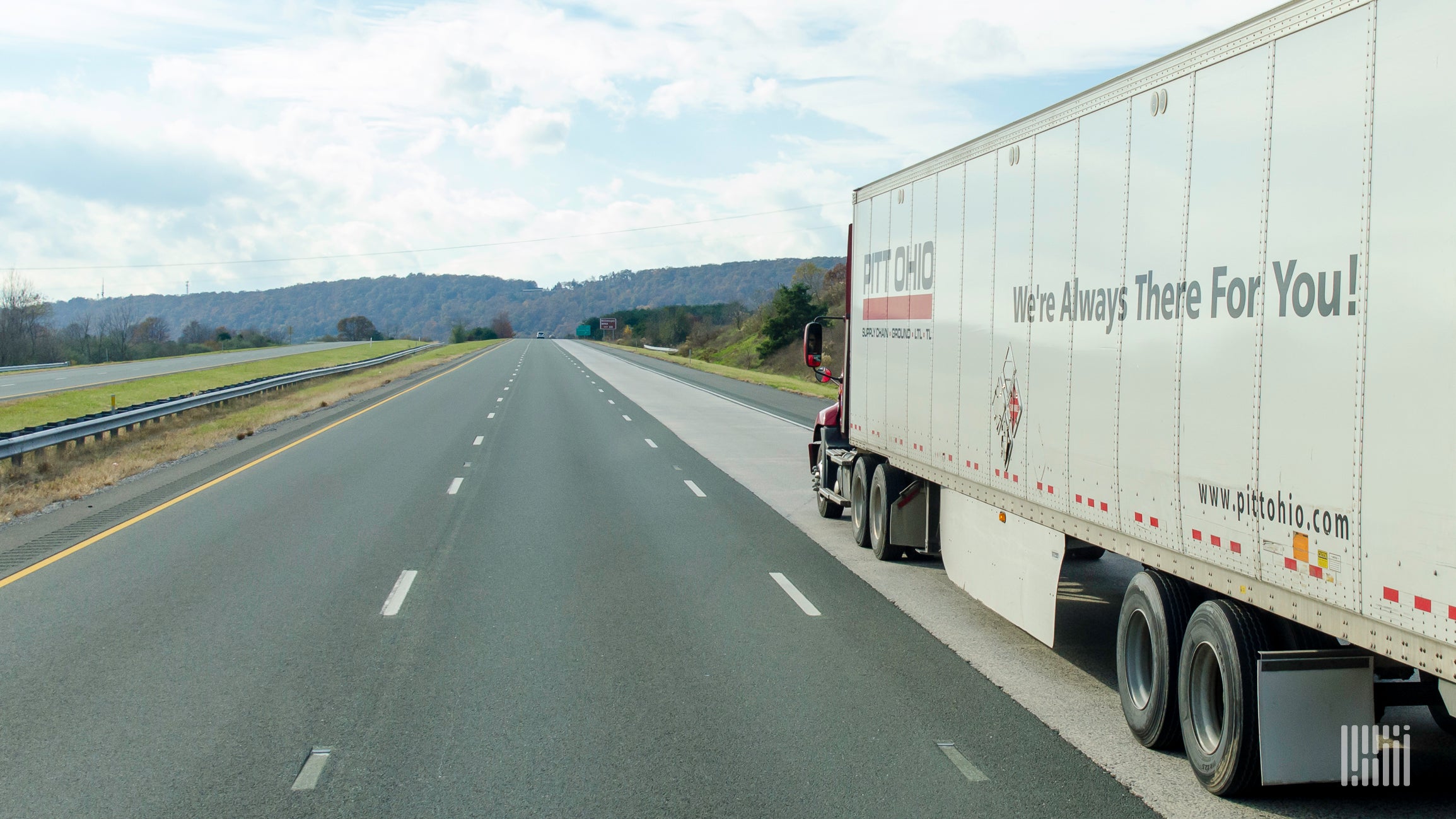 A Pitt Ohio rig on the highway