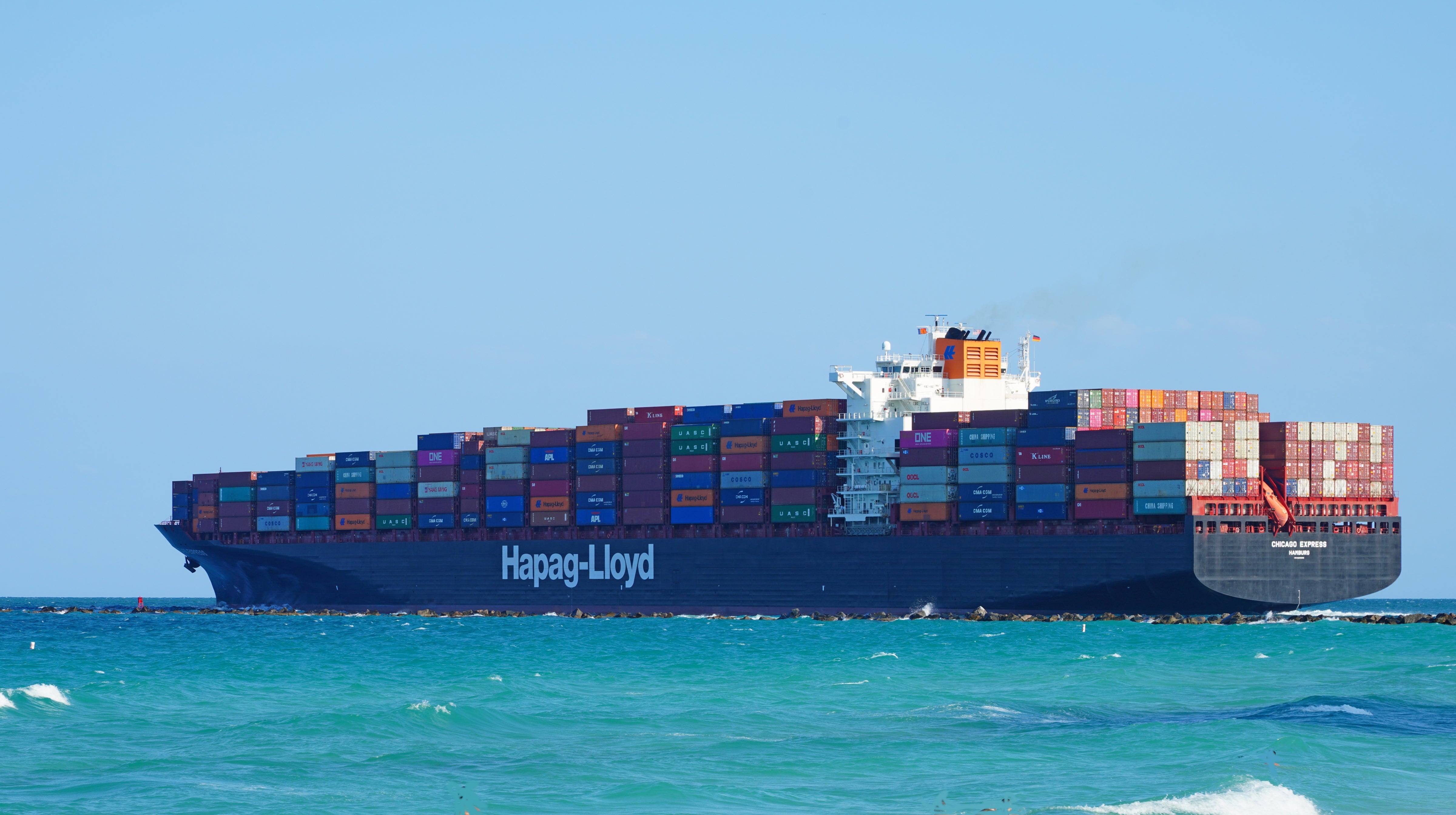 photo of a container ship