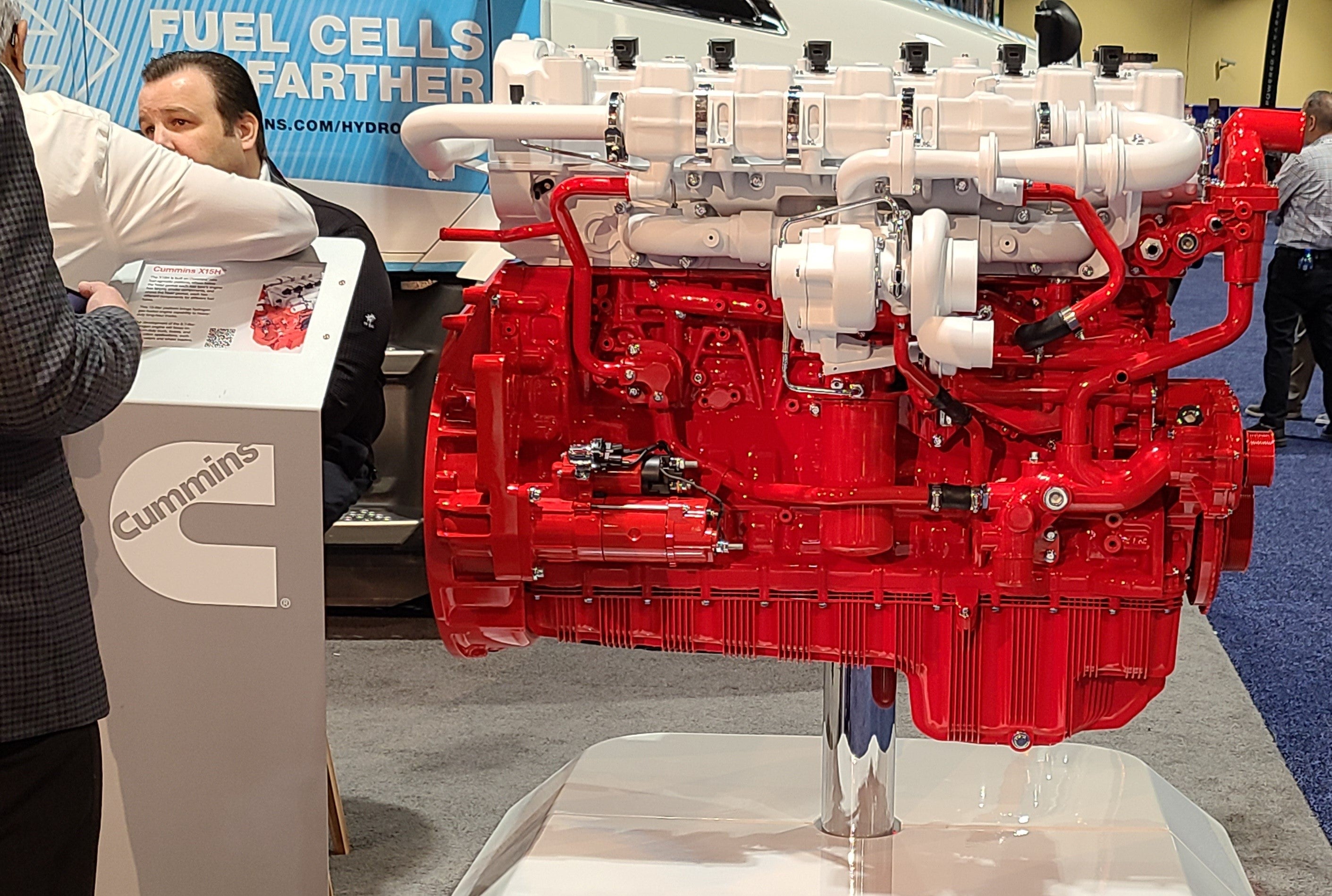 Red Cumins X15H engine on display