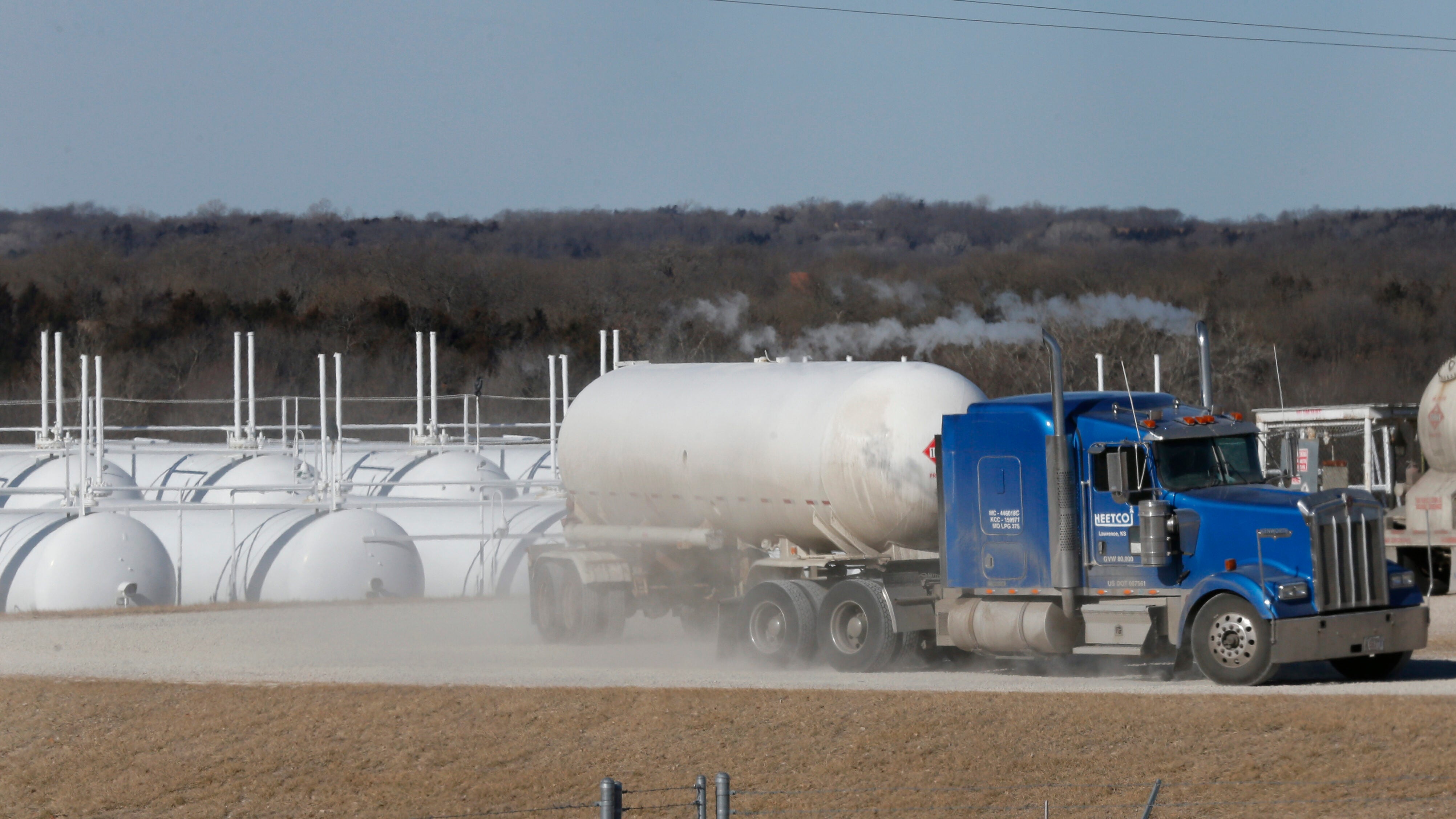 Propane truck at terminal.