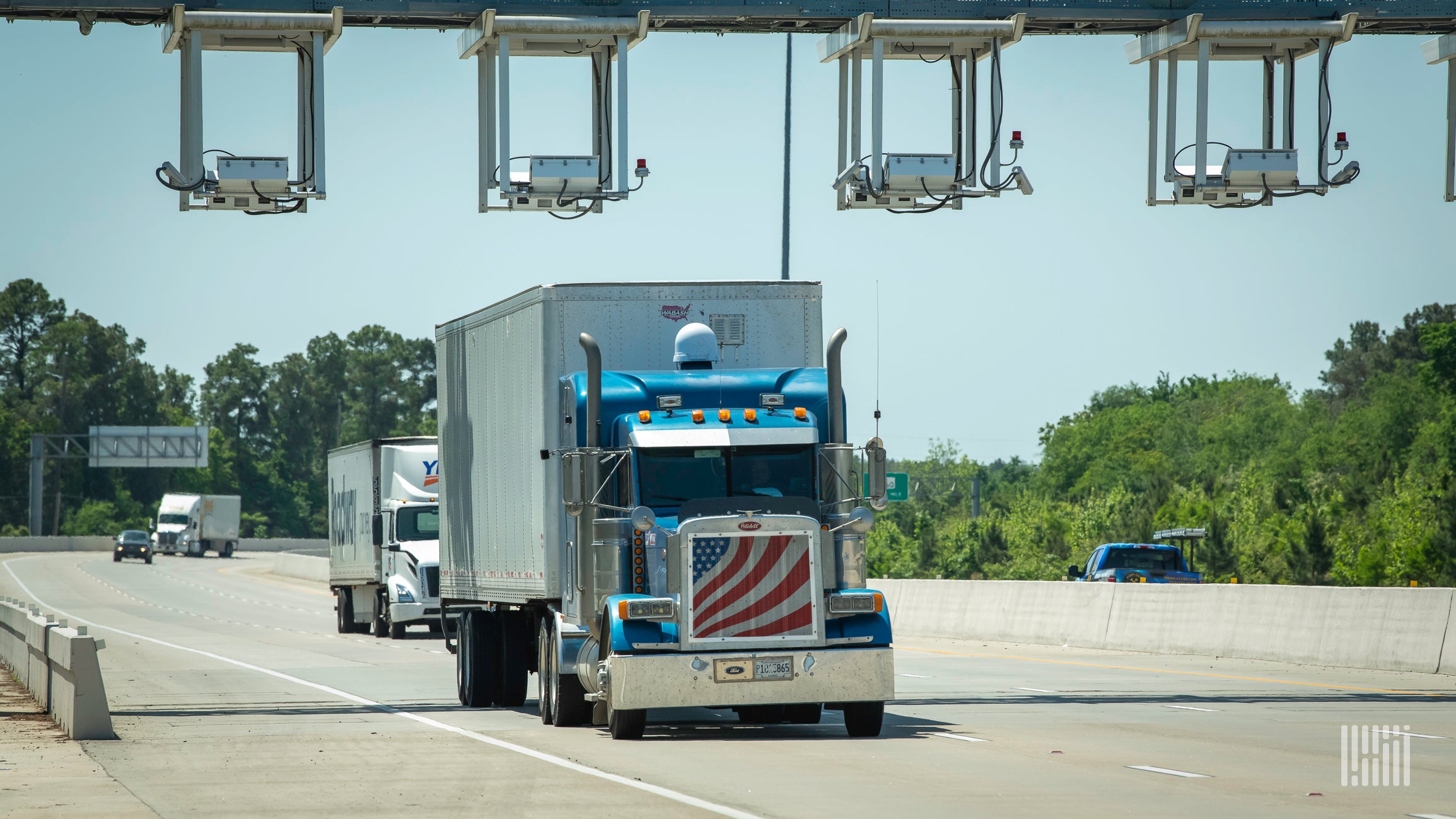 Truck near highway toll