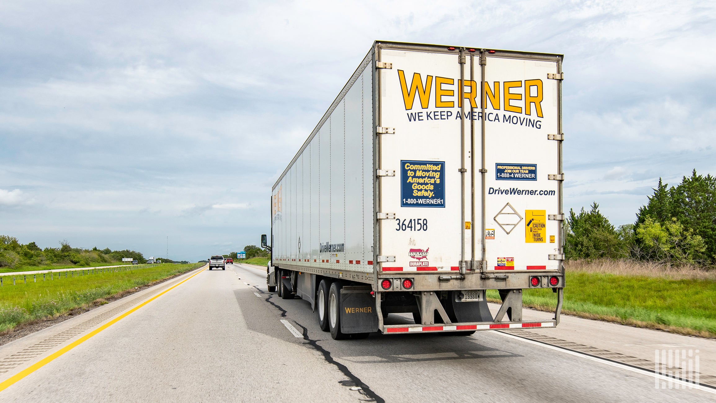 A Werner tractor-trailer on the highway