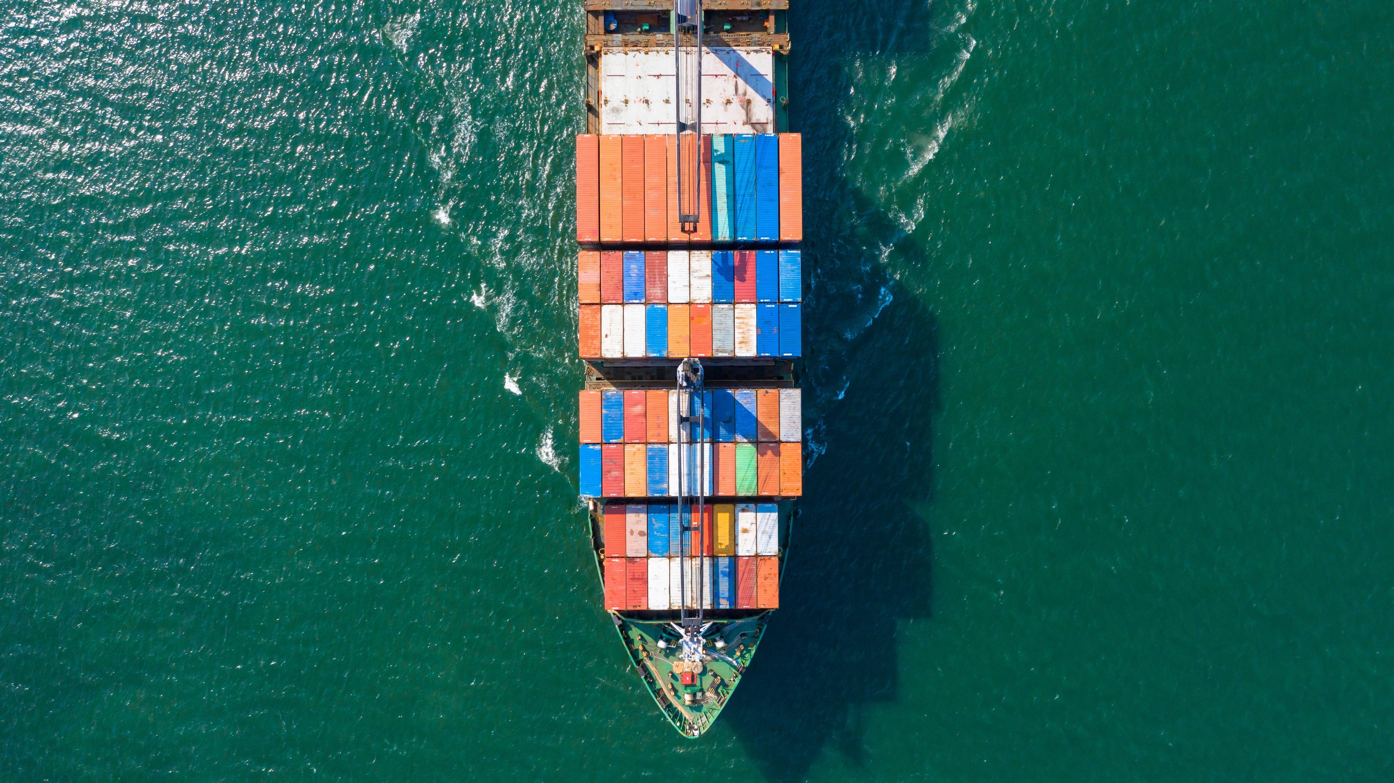 a photo of a container ship