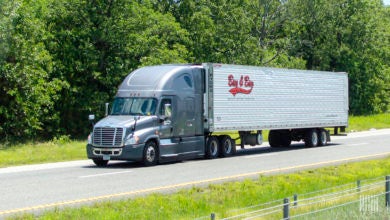 A Bay and Bay tractor-trailer on the highway