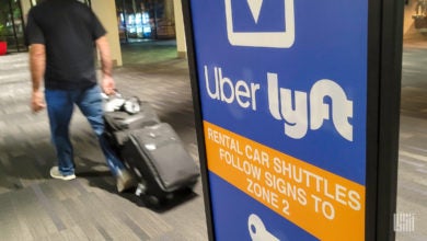 Uber and Lyft airport sign