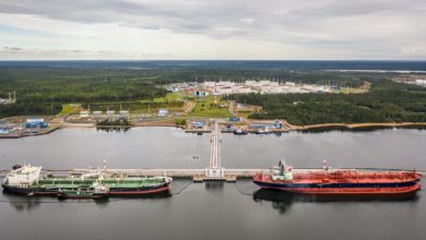 photos of tankers loading in Primorsk, Russia