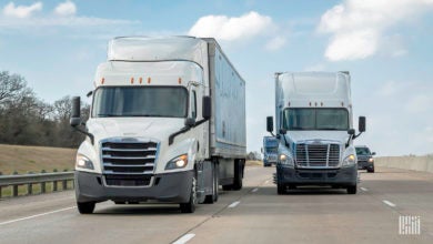 Trucks on the highway