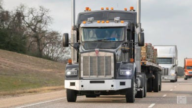 trucks on the road