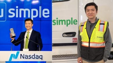 Two images of TuSimple CEO Cheng Lu