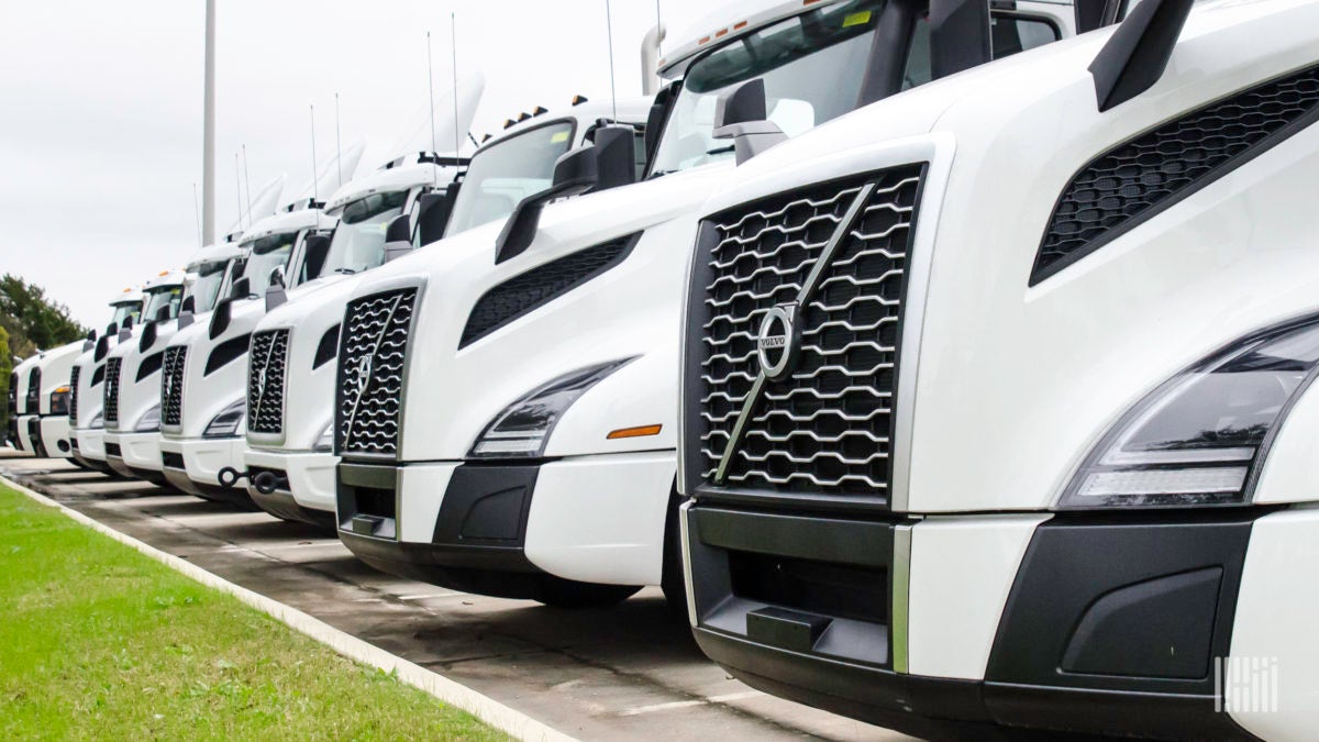 Line of trucks parked