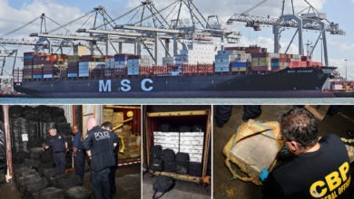 a photo of the MSC Gayana drug bust