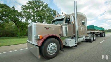 Truck with load on highway