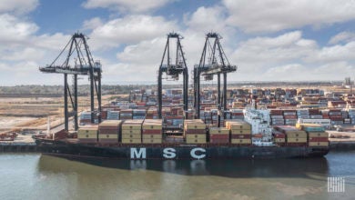 a photo of an MSC container ship; MSC is the largest container line