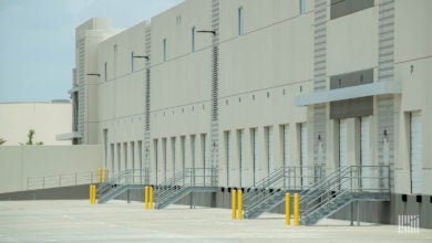 Empty docks at a Prologis warehouse