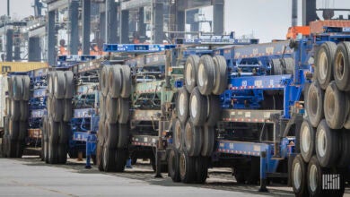 Container chassis stacked in Houston