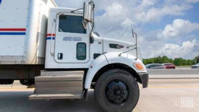 A USPS mail truck