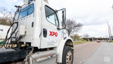 An XPO truck on the road