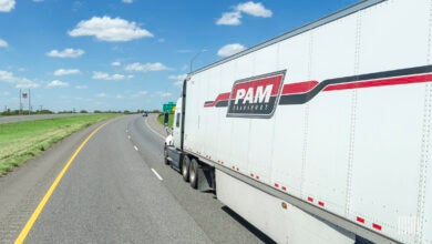 A Pam truck on the highway