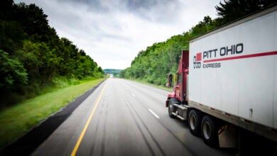 Pitt Ohio truck on the road