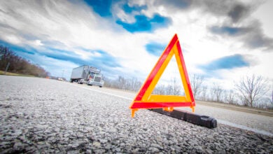 Roadside safety warning sign