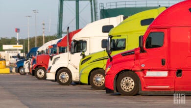 Trucks at truck stop