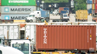 A Triton container at the Port of Houston