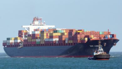 photo of a Zim container ship