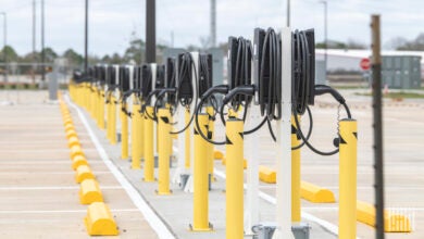 Electric truck charging station