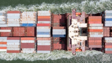 a photo of a container ship; concerns grow over peak season complications