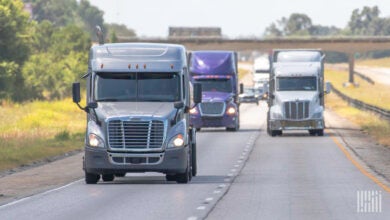 Trucks on the highway